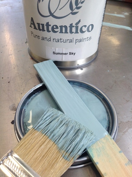upcycling de una conejera de cocina vintage con chalk paint, Autentico Chalk Paint en Summer Sky