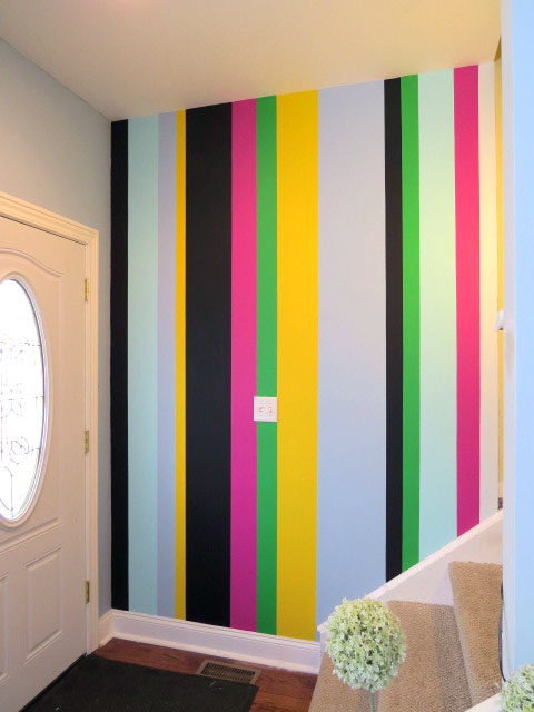 painting vertical stripes, foyer, home decor, paint colors, painting