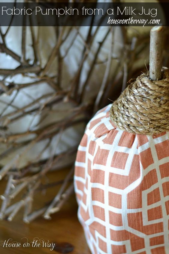 how to make a fabric pumpkin from a milk jug, repurposing upcycling, seasonal holiday decor