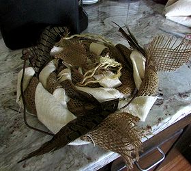 crafts burlap birds nest fall decor, crafts, home decor
