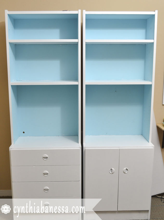 painted furniture cabinet craft room update, craft rooms, organizing, painted furniture, shelving ideas
