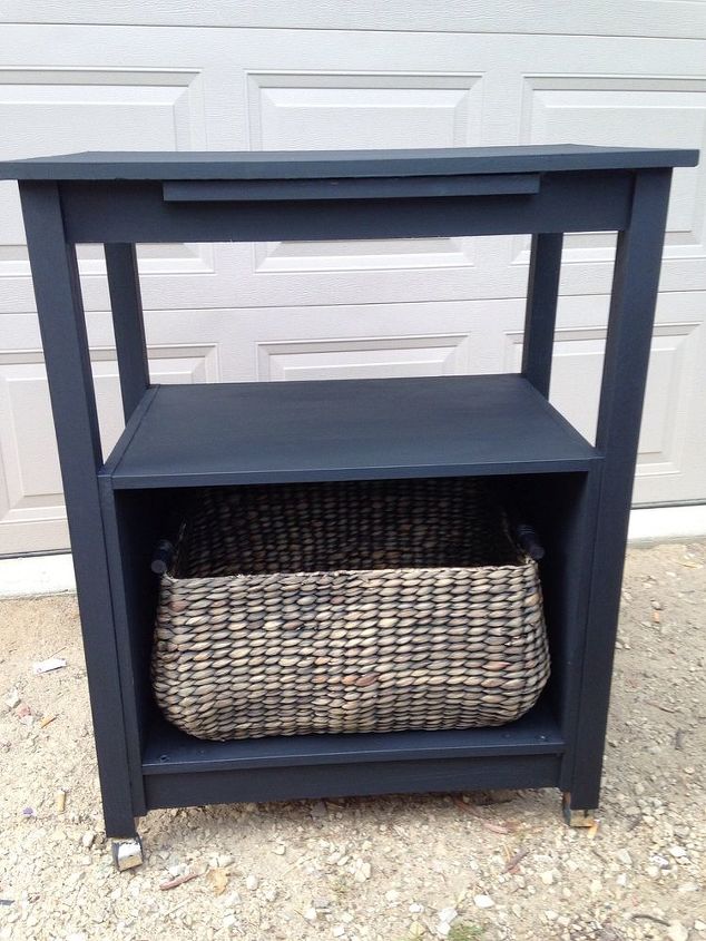 painted furniture microwave cart makeover, painted furniture, repurposing upcycling, After
