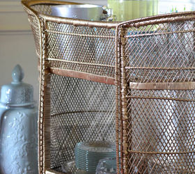 diy gold wicker beverage cart thrifted, diy, painted furniture, repurposing upcycling