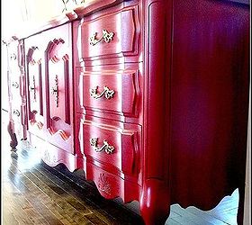 painted furniture annie sloan dresser red gold, chalk paint, painted furniture