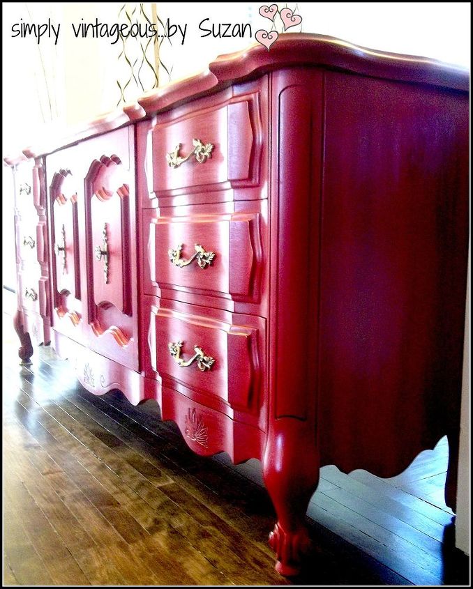 painted furniture annie sloan dresser red gold, chalk paint, painted furniture