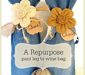 turn an old pair of pants into a wine holder, crafts, repurposing upcycling
