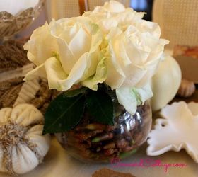fall floral arrangement natural acorns, crafts, seasonal holiday decor
