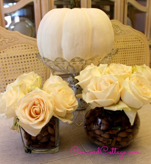 fall floral arrangement natural acorns, crafts, seasonal holiday decor