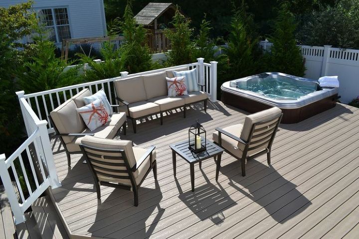 small backyard decor solutions ideas design, decks, outdoor living, spas, Trex Transcend Railing