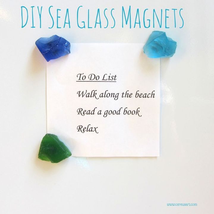 diy sea glass magnets, crafts