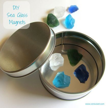 diy sea glass magnets, crafts