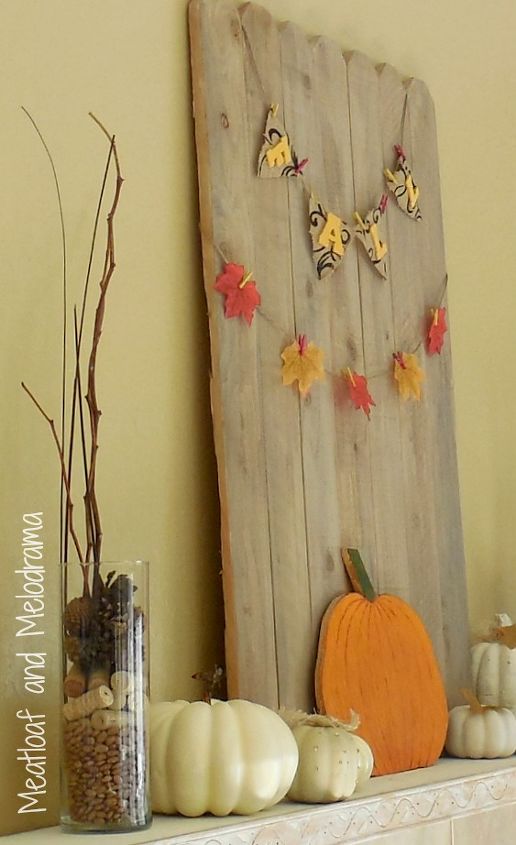 fall decor mantel wooden rustic tutorial, crafts, fireplaces mantels, seasonal holiday decor