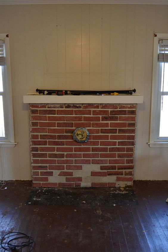 home renovation fireplace redo, concrete masonry, diy, fireplaces mantels, living room ideas