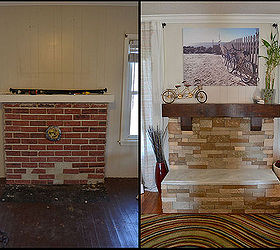 home renovation fireplace redo, concrete masonry, diy, fireplaces mantels, living room ideas