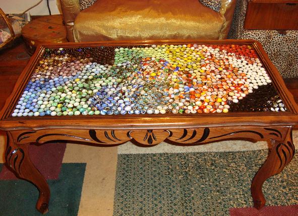 Upcycling Antique Coffee Table With Marbles Hometalk