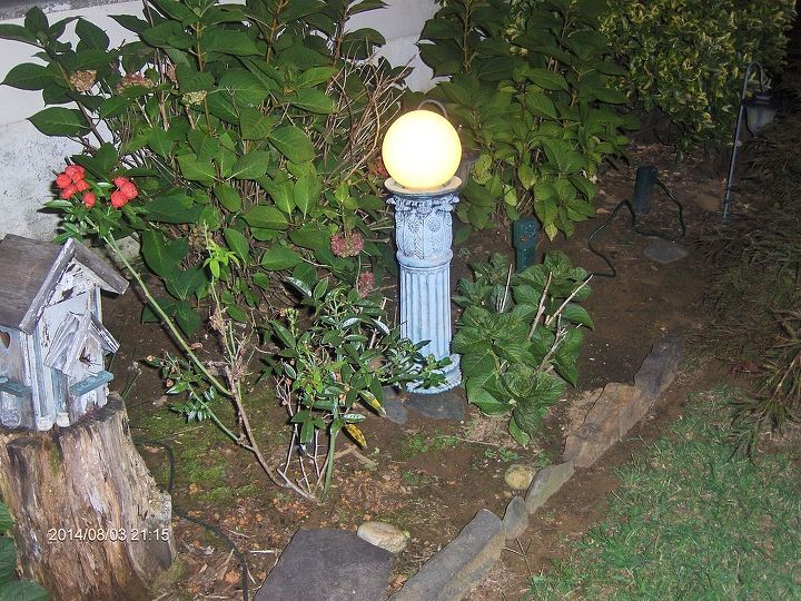 garden art gazing light homemade, lighting, outdoor living