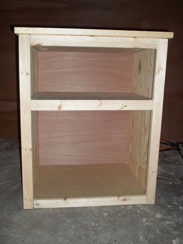 q staining wood fixing blotchiness, painted furniture, woodworking projects, Front of the night stand prior to staining