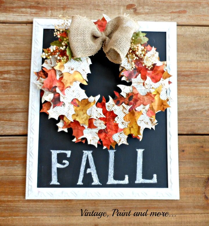 coroa de outono de folhas de papel