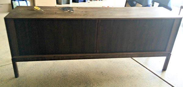mid century console refinish drab to fab, home decor, painted furniture
