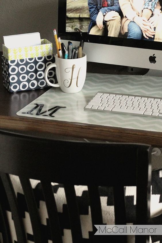 monogrammed personalized desk blotter, crafts, home office