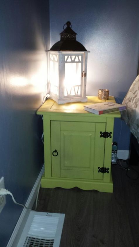 painted furniture side table lantern makeover, lighting, painted furniture, repurposing upcycling