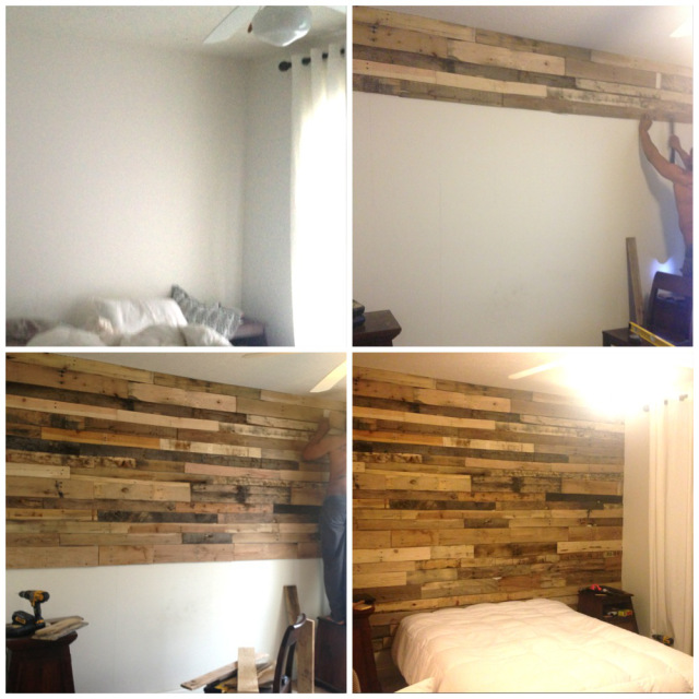 pallet accent wall home tutorial, bedroom ideas, diy, pallet, repurposing upcycling, wall decor, woodworking projects