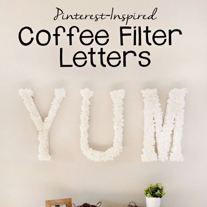 wall art coffee filter repurpose letters, crafts, dining room ideas, repurposing upcycling, wall decor