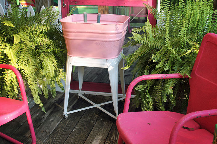 gardening painted potting wash tub, gardening, outdoor living, repurposing upcycling