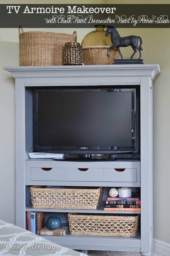 painted furniture tv armoire makeover annie sloan, chalk paint, painted furniture, repurposing upcycling