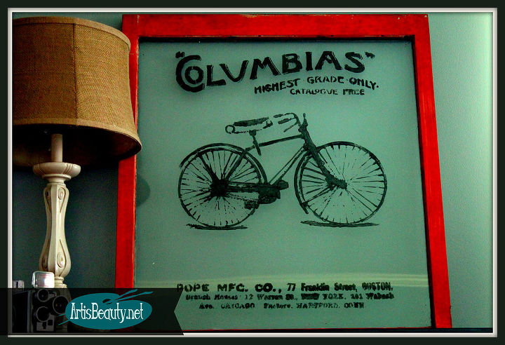 gratis ventana vieja convertida en anuncio de bicicleta vintage wallcandy