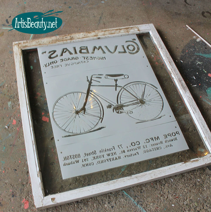 gratis ventana vieja convertida en anuncio de bicicleta vintage wallcandy
