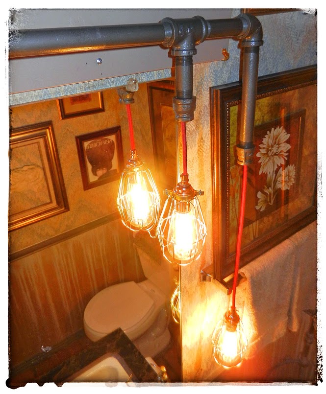 iluminacin steampunk para el bao de invitados