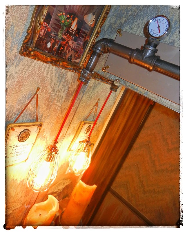 iluminacin steampunk para el bao de invitados