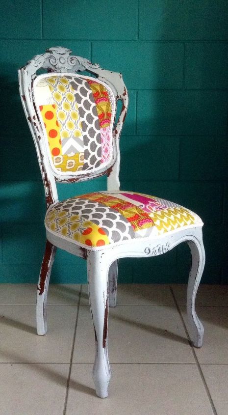 chair quilted patchwork upholstery bold funky fun, reupholster