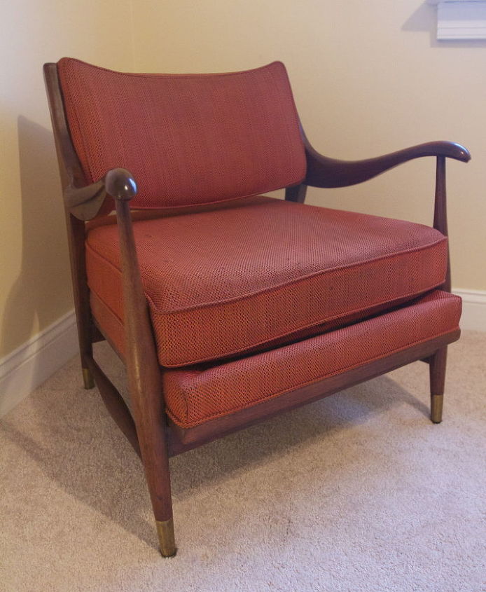 mid century armchair reupholstered antique redo, reupholster