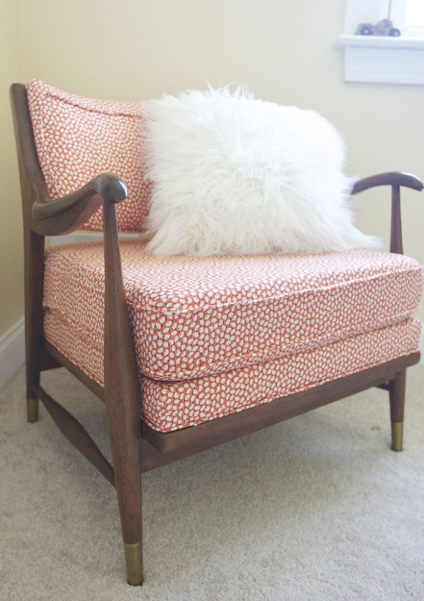 mid century armchair reupholstered antique redo, reupholster