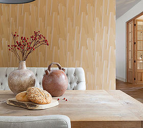 wallpaper dining room contemporary design, dining room ideas, wall decor, Ochre Cone Dining Room Wallpaper R2292