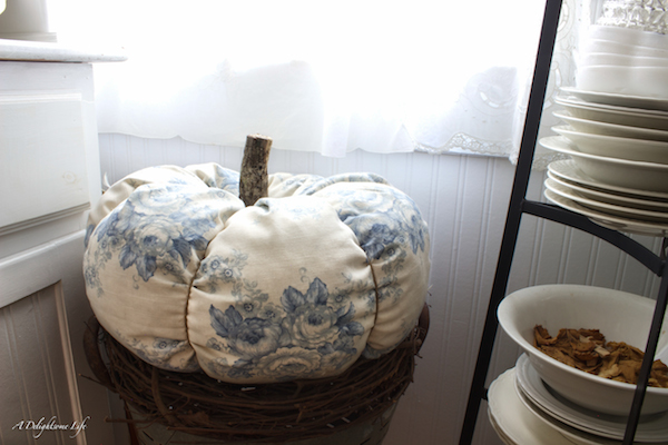 fall decor rose fabric pumpkin, crafts, seasonal holiday decor, reupholster