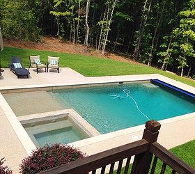 backyard pool building lowes gunite kool deck, outdoor living, pool designs, The finished product