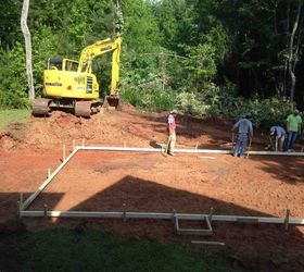 backyard pool building lowes gunite kool deck, outdoor living, pool designs, About to dig the hole