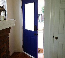 front door makeover stencil blue budget, diy, doors