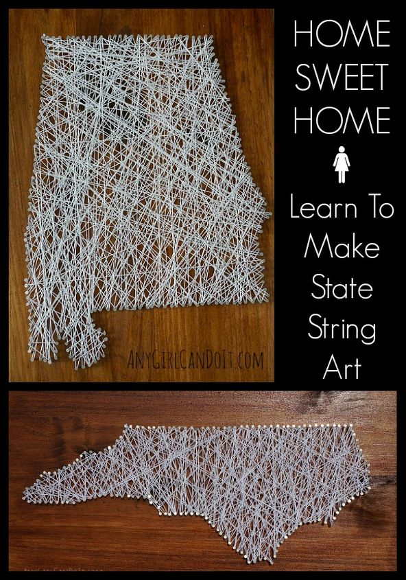 string art state style, crafts, wall decor