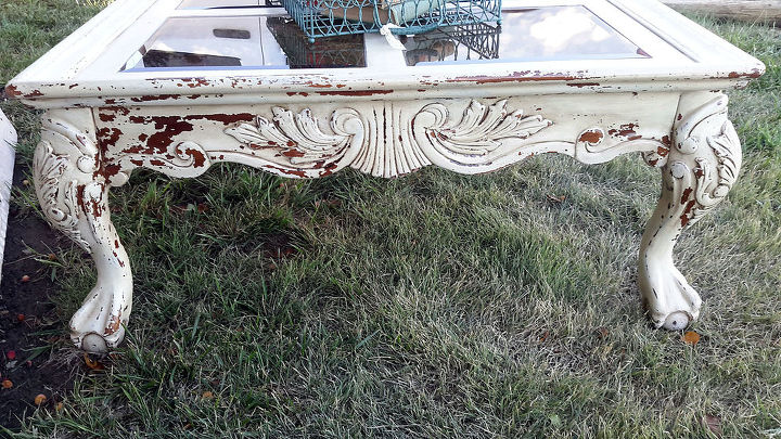 shabby chic coffee table paint redo distressed, chalk paint, painted furniture