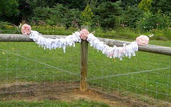 Shabby Chic Banner From Coffee Filters and Old Sheets
