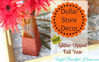  Decoração da Loja do Dólar - Vaso de Glitter de Outono