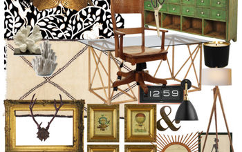 BLACK AND WHITE AND BRONZE Home Office Inspiration Board