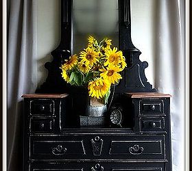 painted furniture antique vanity black, painted furniture, shabby chic, woodworking projects