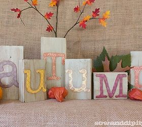 autumn wooden block letters recycled, crafts, repurposing upcycling