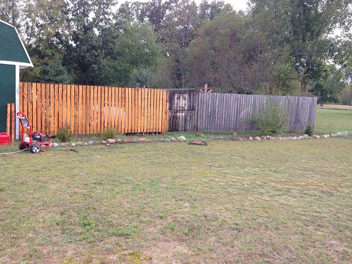 q backyard ideas cabin budget affordable suggestions, fences, landscape, outdoor living, Before after look yuck