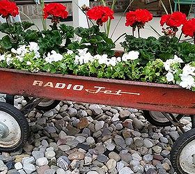 rustic rusty repurposed should i retire my vintage wagon, Early plantings in my little red wagon